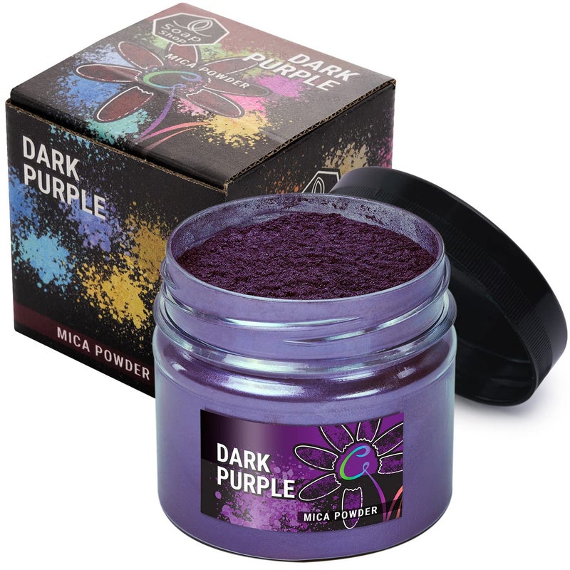 Soap Shop Mica Powder Dark Purple 2 oz - Soap Making Dye - Single Color - Hand Soap Making Supplies - Epoxy Resin Color Pigment - Organic Mica Powder for Soap - Image 1